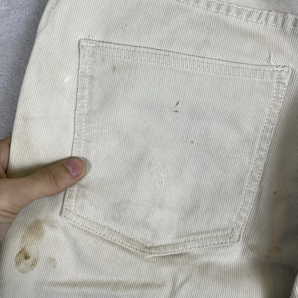 1960s Levis Big E 911B Beige Pique Corduroy Cotton Cut Off Jean Shorts 33x10